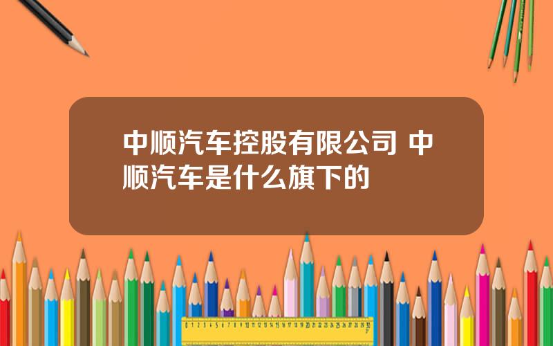 中顺汽车控股有限公司 中顺汽车是什么旗下的